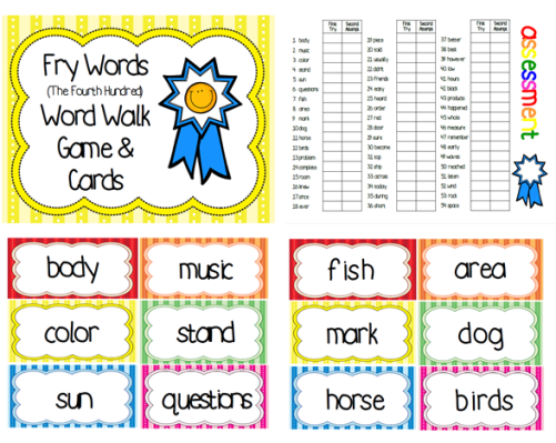 Fry Word Flashcards - Fourth Hundred List. So many possibilities with these cards!